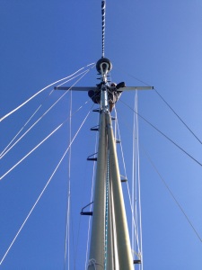 Jamie up the mast!
